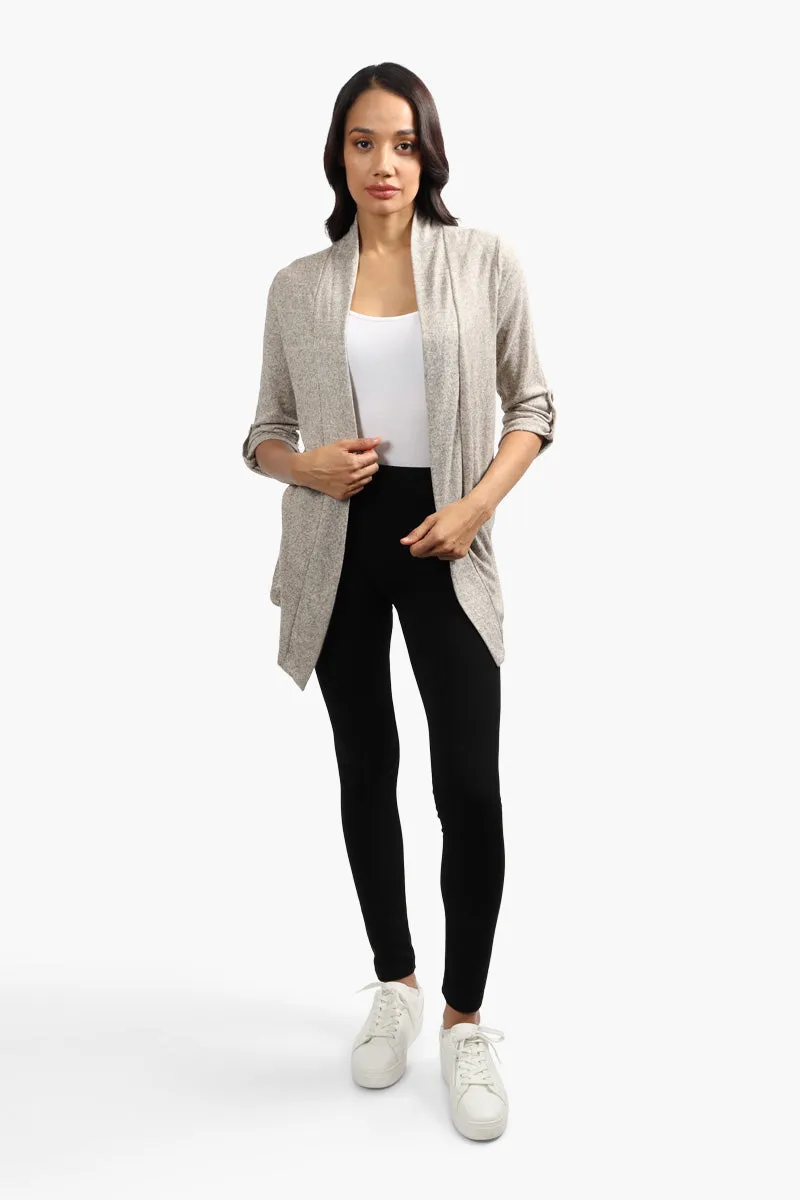 Runaway Bay Roll Up Sleeve Open Cardigan - Stone sold by Fairweather product image thumbnail 2