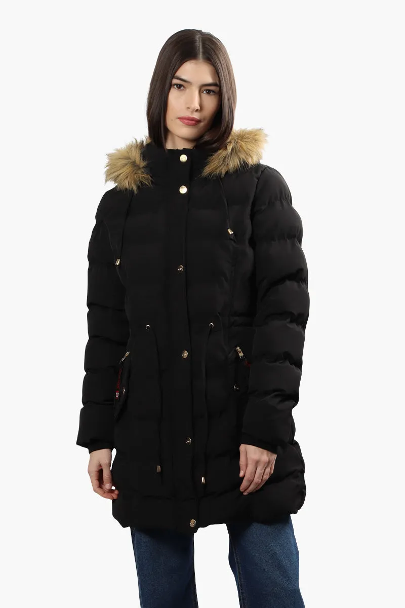 Canada Weather Gear Tie Waist Puffer Parka Jacket - Black sold by Fairweather