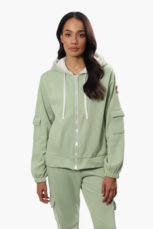Canada Weather Gear Pocket Sleeve Sherpa Hoodie - Green sold by Fairweather