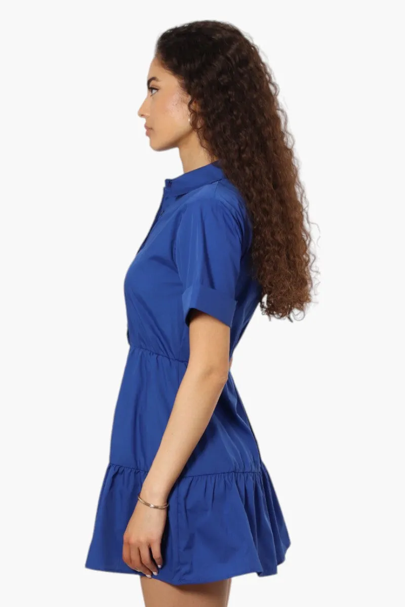 New Look Button Up Short Sleeve Day Dress - Blue sold by Fairweather product image thumbnail 3