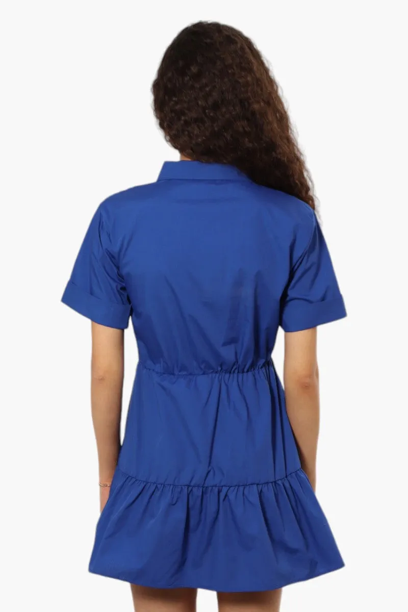 New Look Button Up Short Sleeve Day Dress - Blue sold by Fairweather product image thumbnail 4