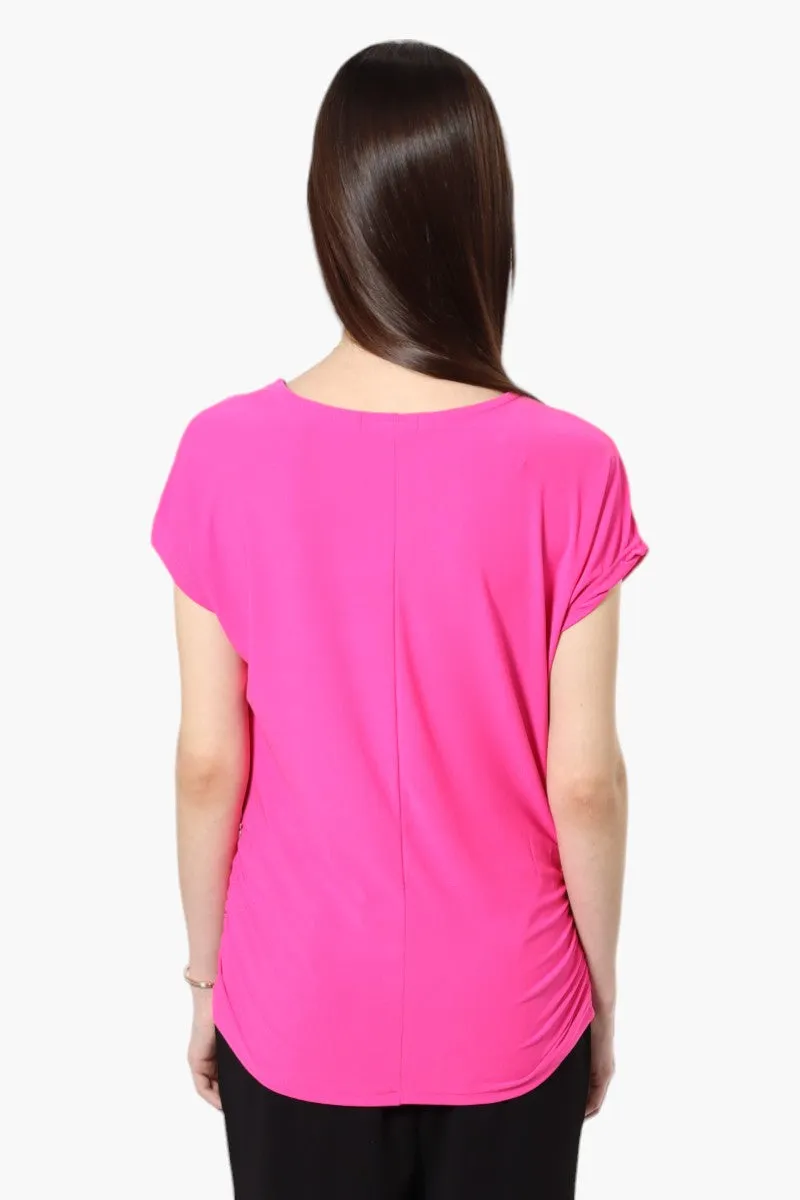 Beechers Brook Cap Sleeve Necklace Blouse - Pink sold by Fairweather product image thumbnail 4