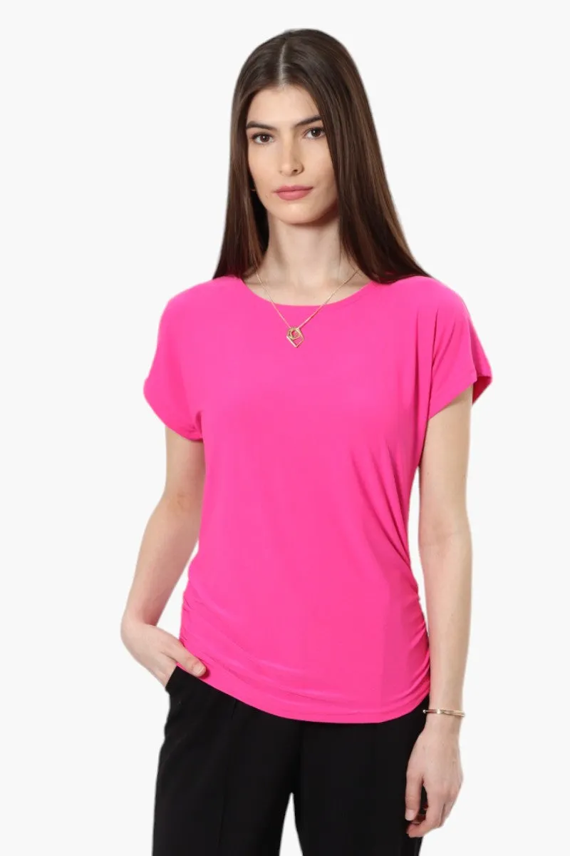 Beechers Brook Cap Sleeve Necklace Blouse - Pink sold by Fairweather