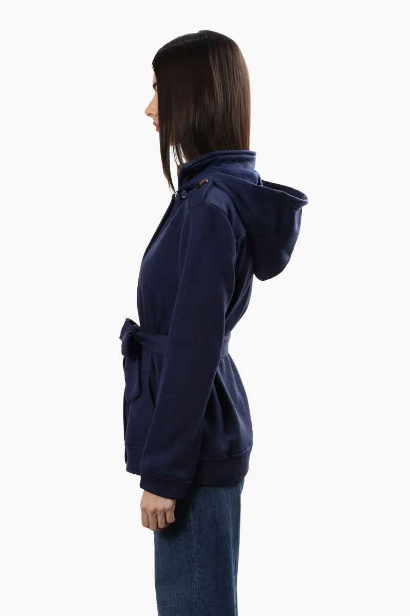 Fahrenheit Front Button Belted Lightweight Jacket - Navy sold by Fairweather product image thumbnail 3