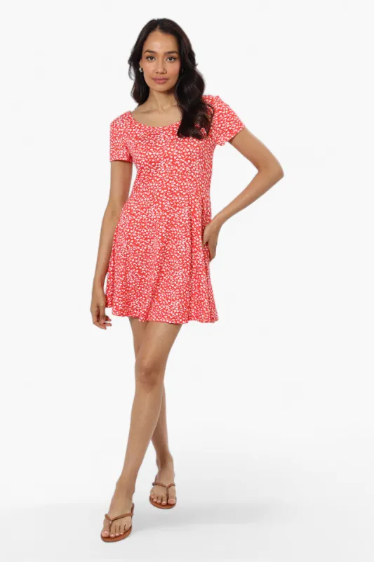 Majora Floral Short Sleeve Day Dress - Red sold by Fairweather