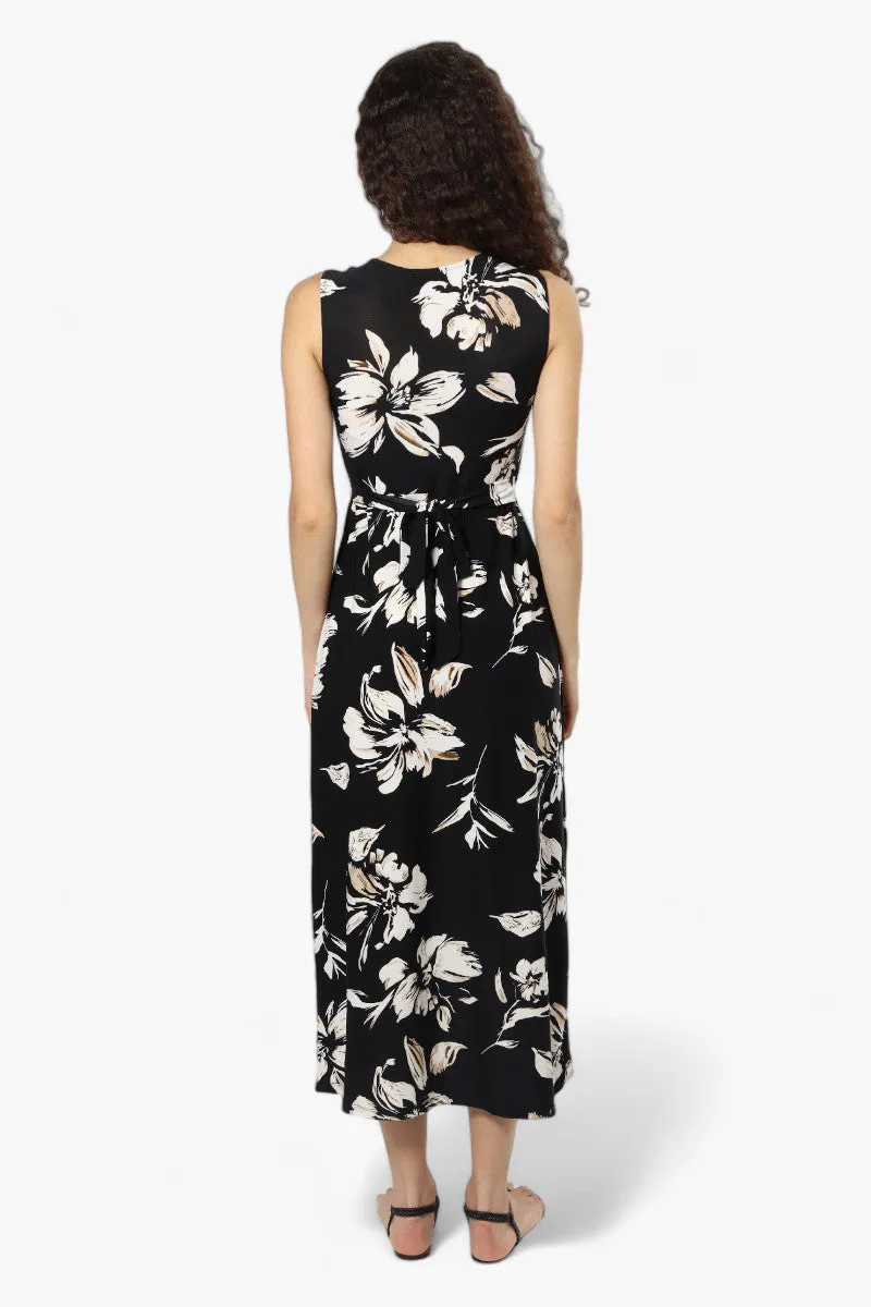 Beechers Brook Floral Belted Crossover Maxi Dress - Black sold by Fairweather product image thumbnail 4