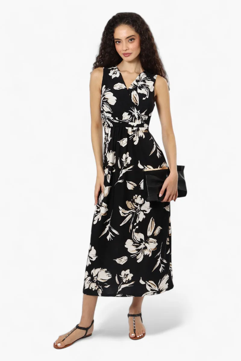 Beechers Brook Floral Belted Crossover Maxi Dress - Black sold by Fairweather product image thumbnail 2