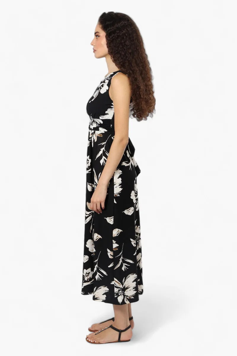 Beechers Brook Floral Belted Crossover Maxi Dress - Black sold by Fairweather product image thumbnail 3