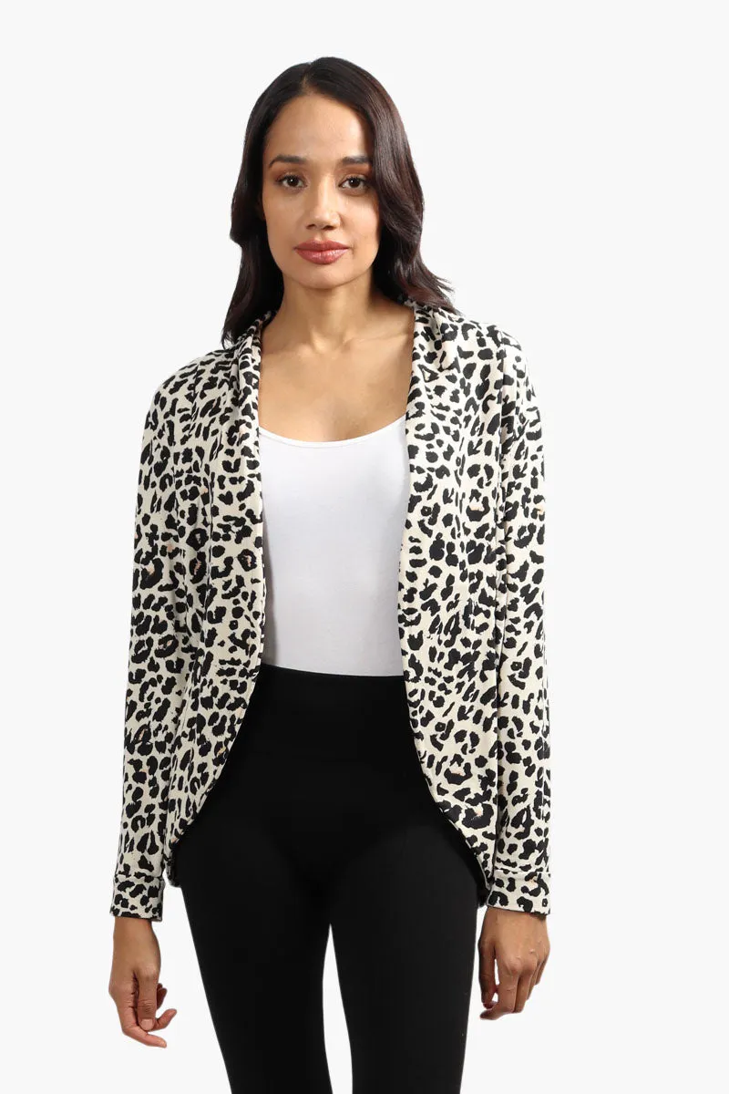 Majora Leopard Print Long Sleeve Cardigan - Beige sold by Fairweather