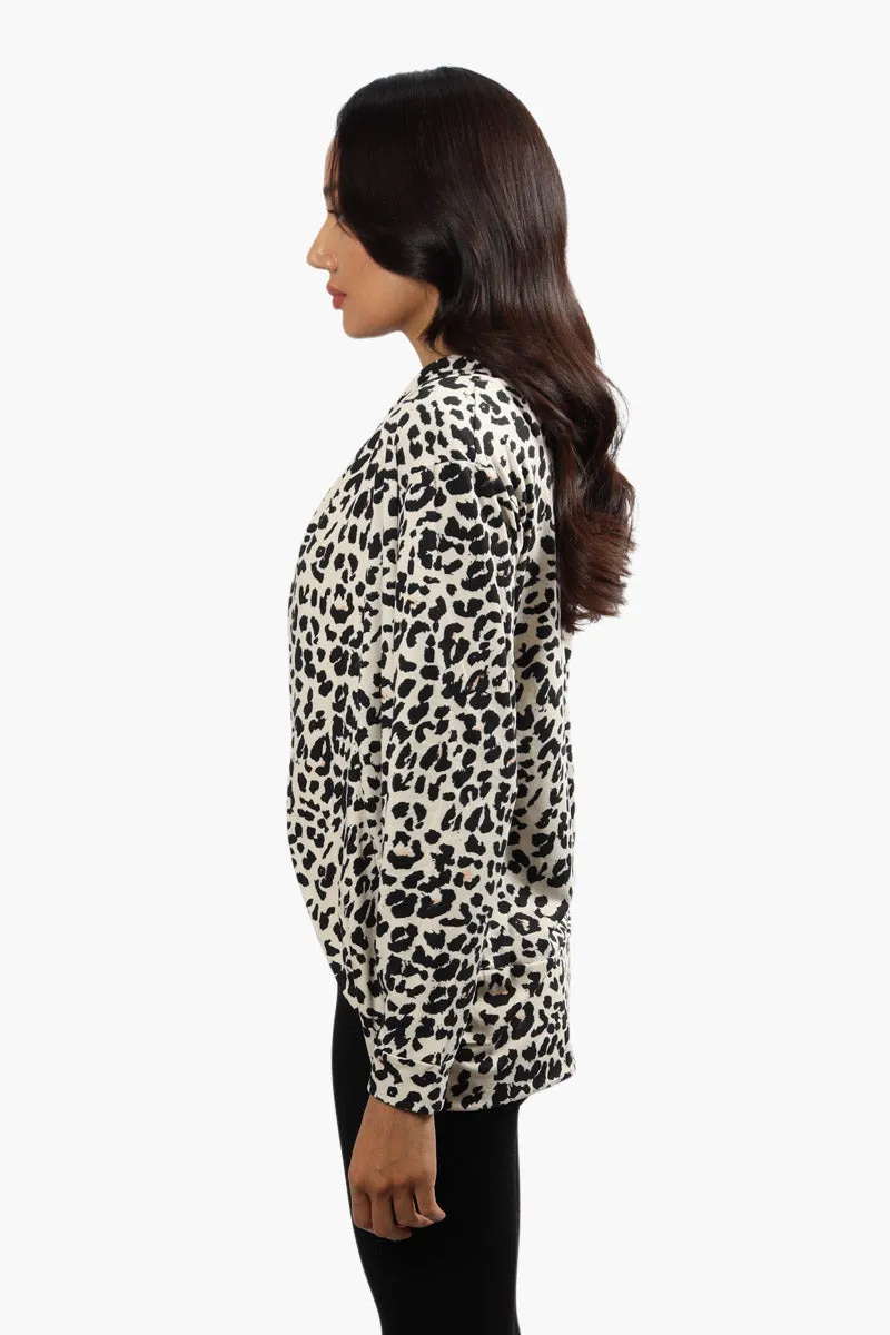 Majora Leopard Print Long Sleeve Cardigan - Beige sold by Fairweather product image thumbnail 3