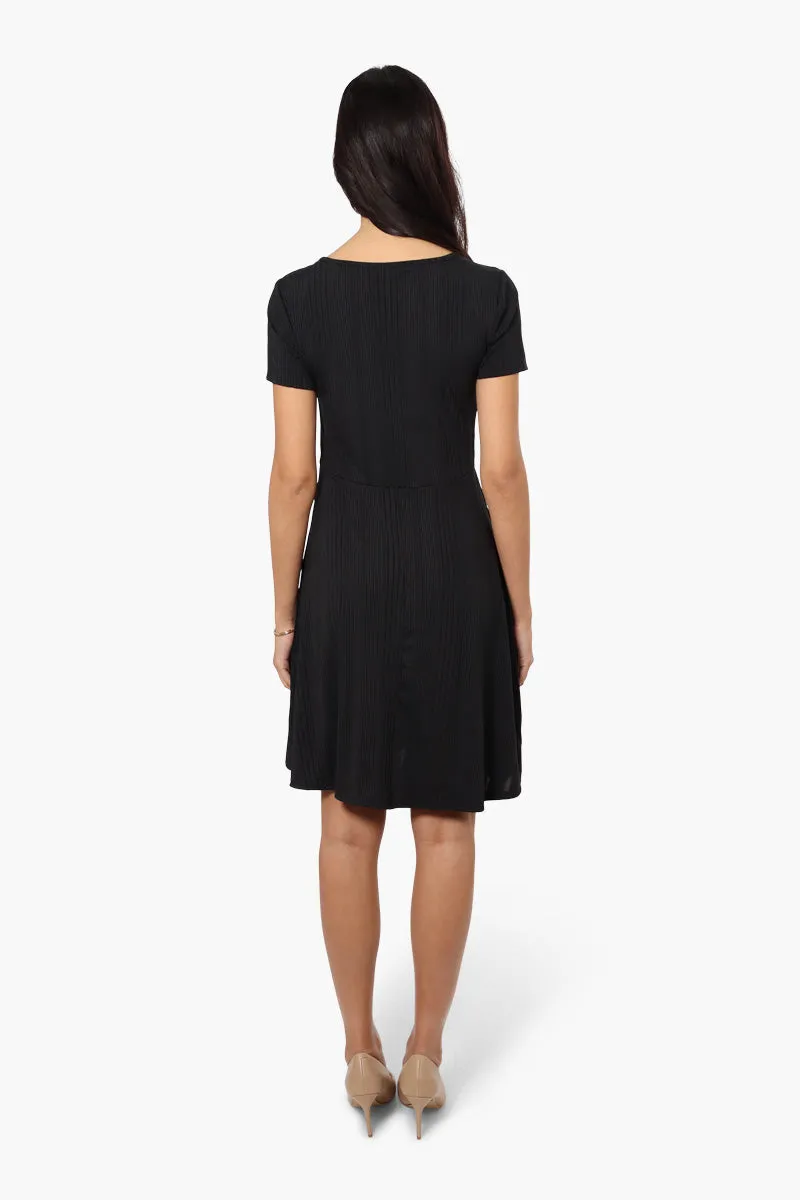 International INC Company Ribbed Henley Day Dress - Black sold by Fairweather product image thumbnail 4