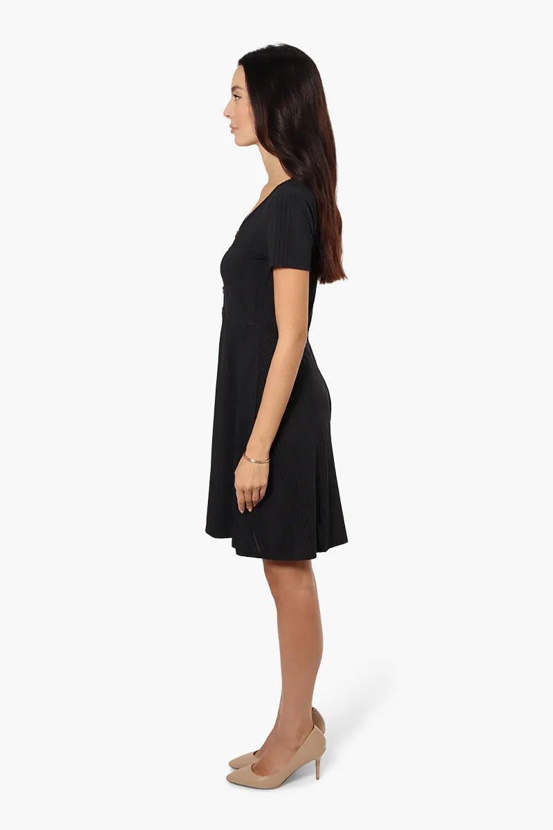 International INC Company Ribbed Henley Day Dress - Black sold by Fairweather product image thumbnail 3