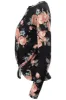 Floral Pattern Side Twist Long Sleeve Top - Black sold by Fairweather