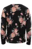 Floral Pattern Side Twist Long Sleeve Top - Black sold by Fairweather