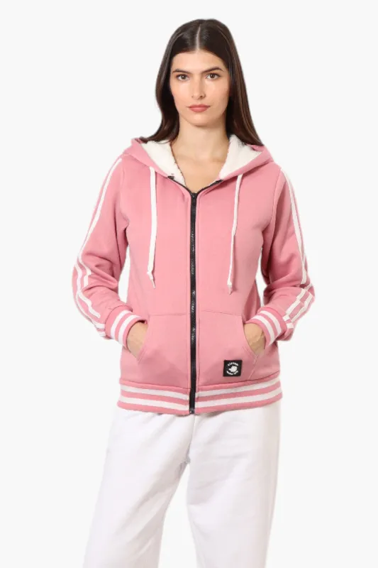 Canada Weather Gear Hooded Sherpa Lined Lightweight Jacket - Pink sold by Fairweather