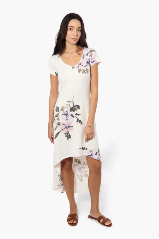 International INC Company Floral High Low Maxi Dress - White sold by Fairweather