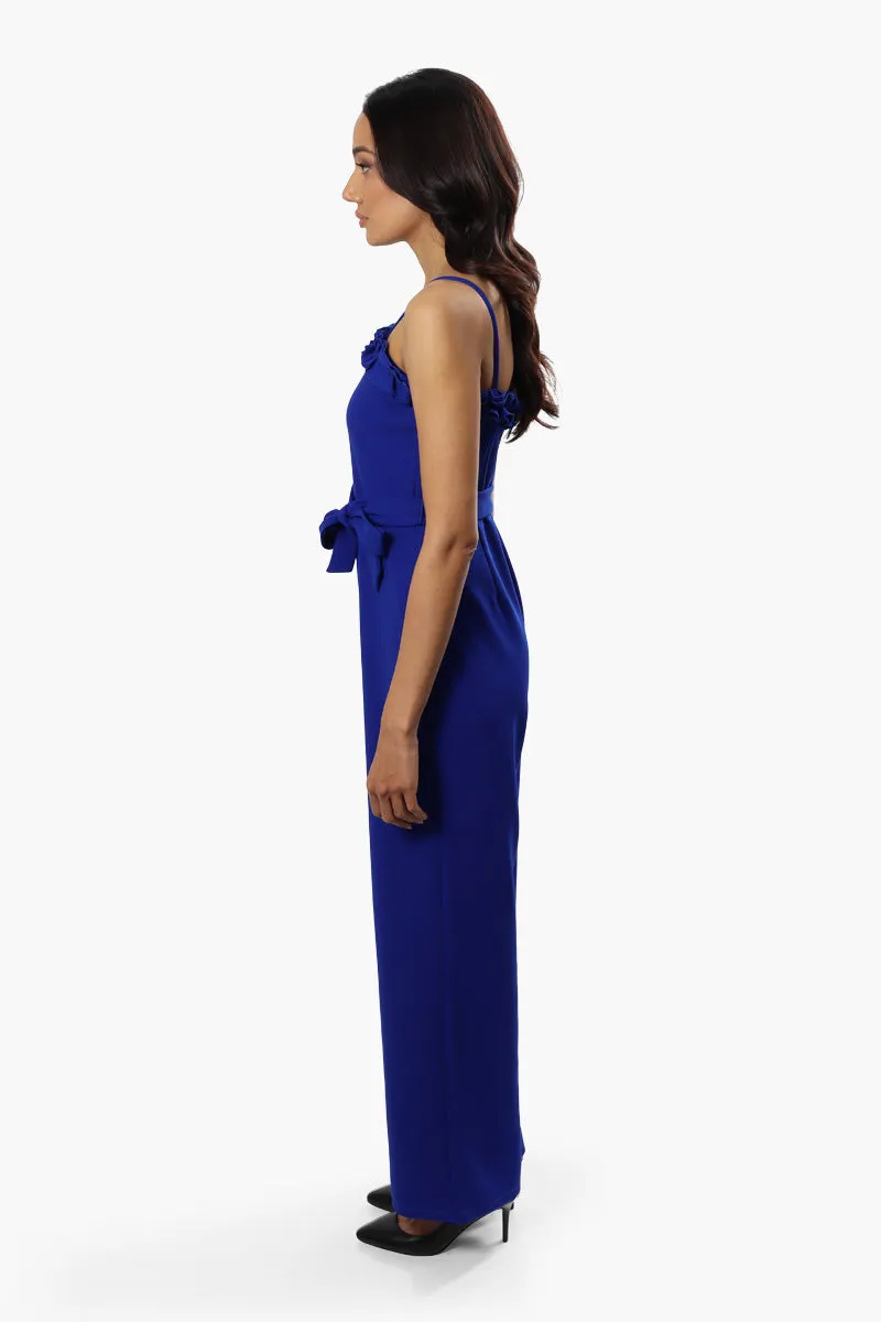 Limite Belted Ruffle Detail Jumpsuit - Blue sold by Fairweather product image thumbnail 3