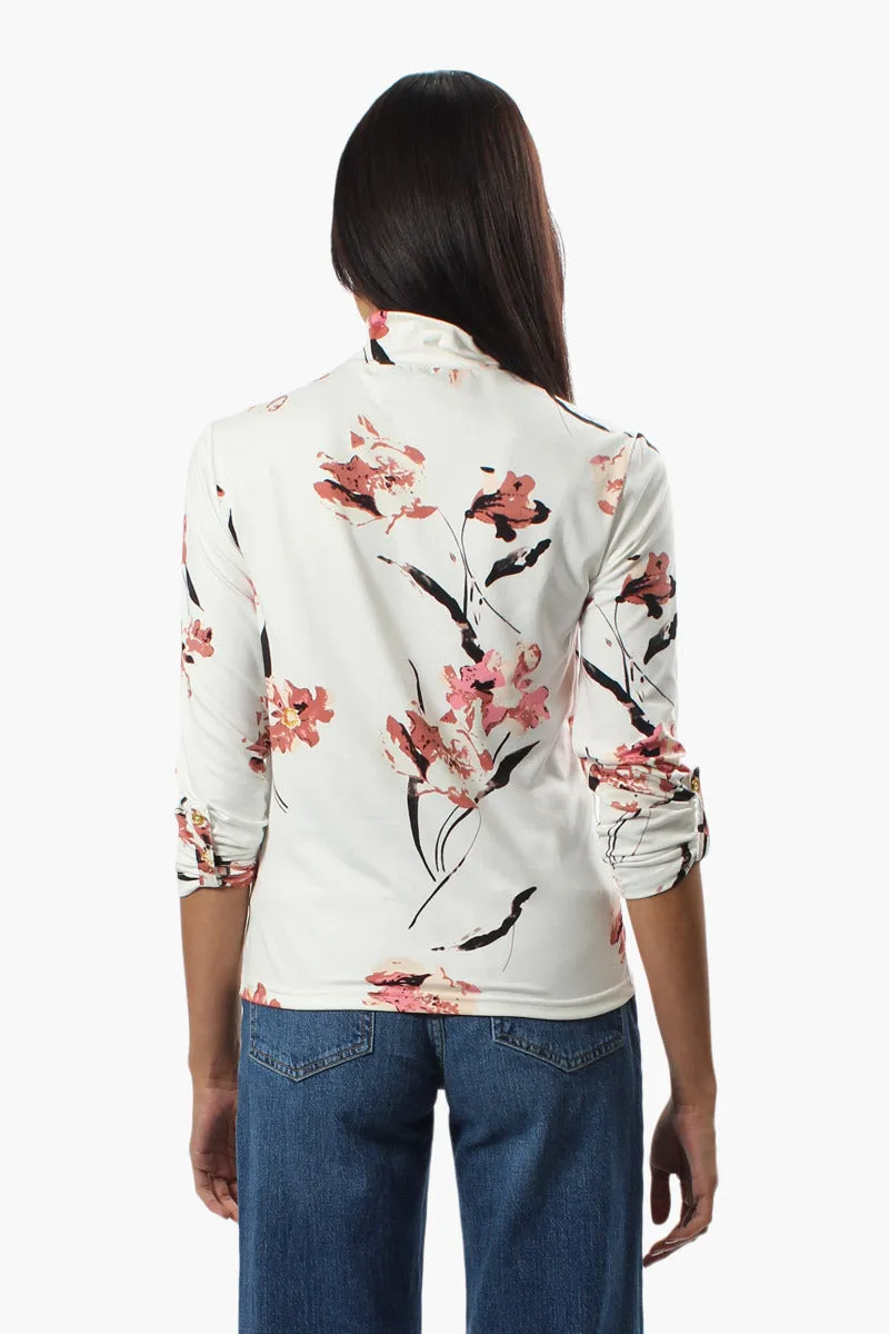 Majora Floral Mock Neck Long Sleeve Top - White sold by Fairweather product image thumbnail 4