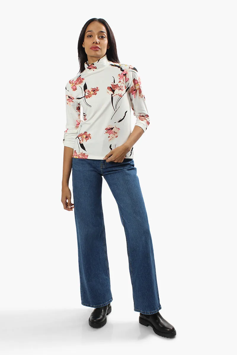 Majora Floral Mock Neck Long Sleeve Top - White sold by Fairweather product image thumbnail 2