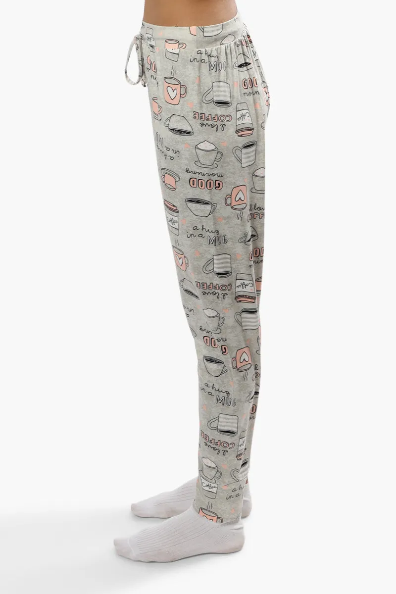 Cuddly Canuckies Coffee Print Pajama Pants - Grey sold by Fairweather product image thumbnail 3