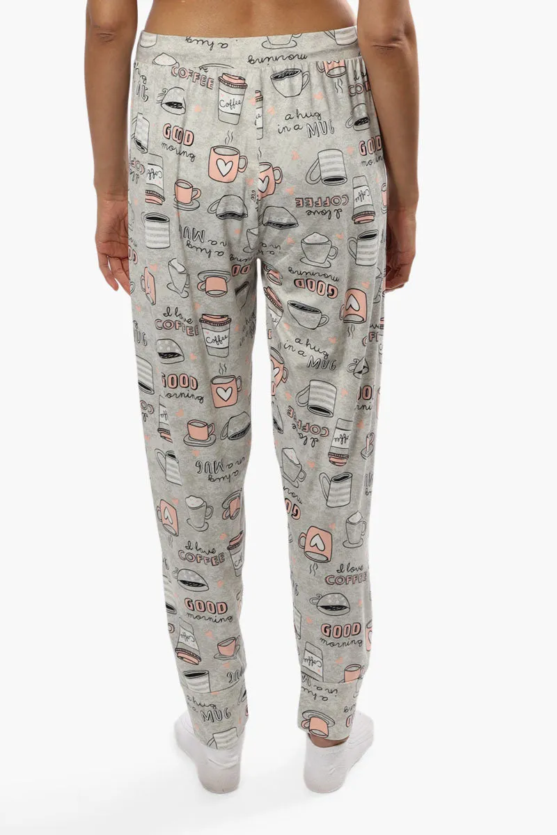 Cuddly Canuckies Coffee Print Pajama Pants - Grey sold by Fairweather product image thumbnail 4