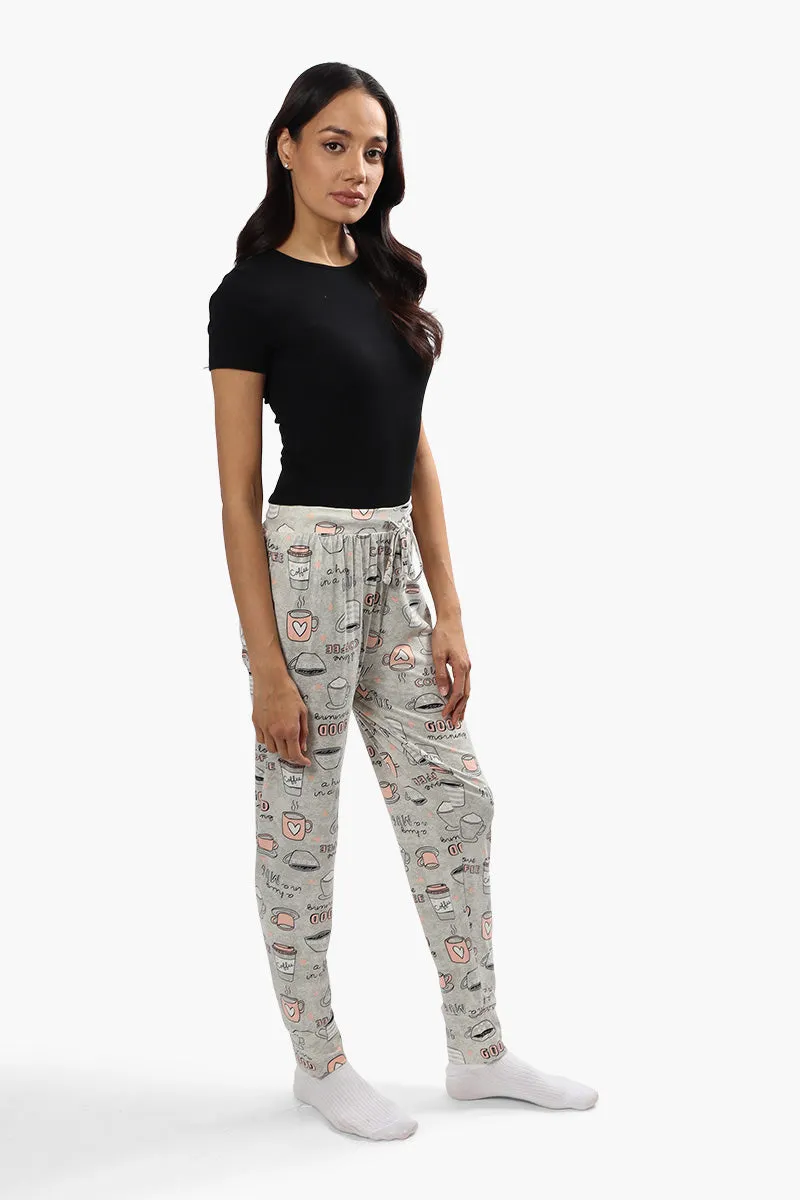 Cuddly Canuckies Coffee Print Pajama Pants - Grey sold by Fairweather product image thumbnail 2