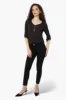 International INC Company Roll Up Sleeve Front Pocket Shirt - Black sold by Fairweather