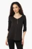 International INC Company Roll Up Sleeve Front Pocket Shirt - Black sold by Fairweather