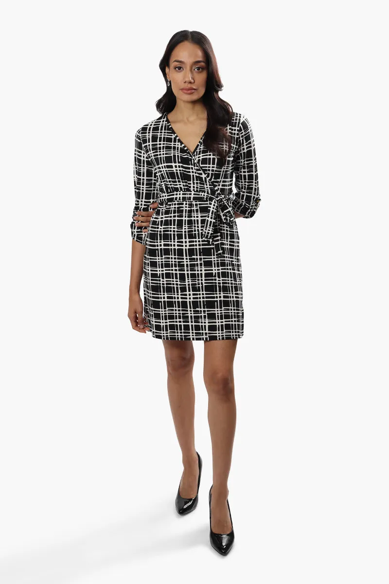 Majora Patterned Crossover Day Dress - Black sold by Fairweather