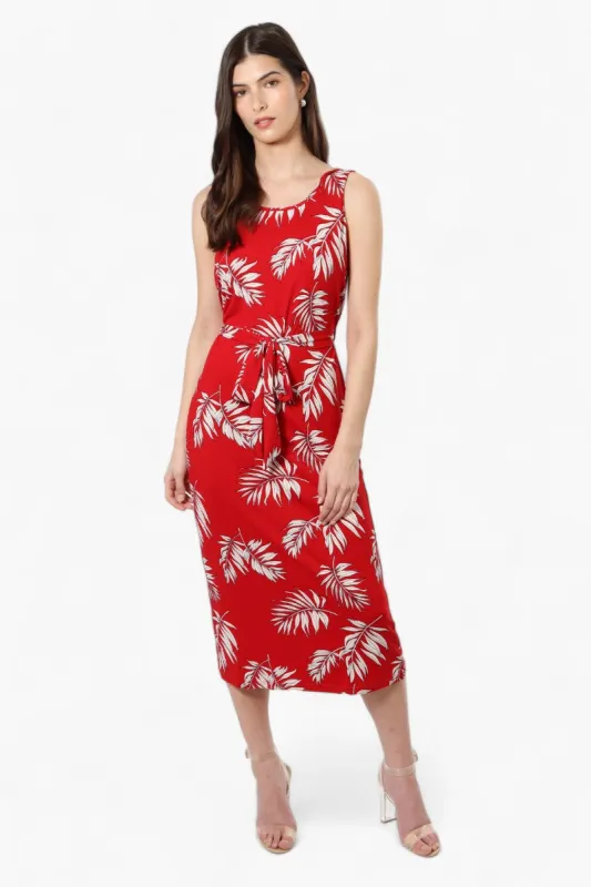 International INC Company Belted Patterned Maxi Dress - Red sold by Fairweather