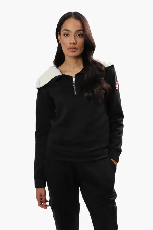 Canada Weather Gear Solid Half Zip Sweatshirt - Black sold by Fairweather