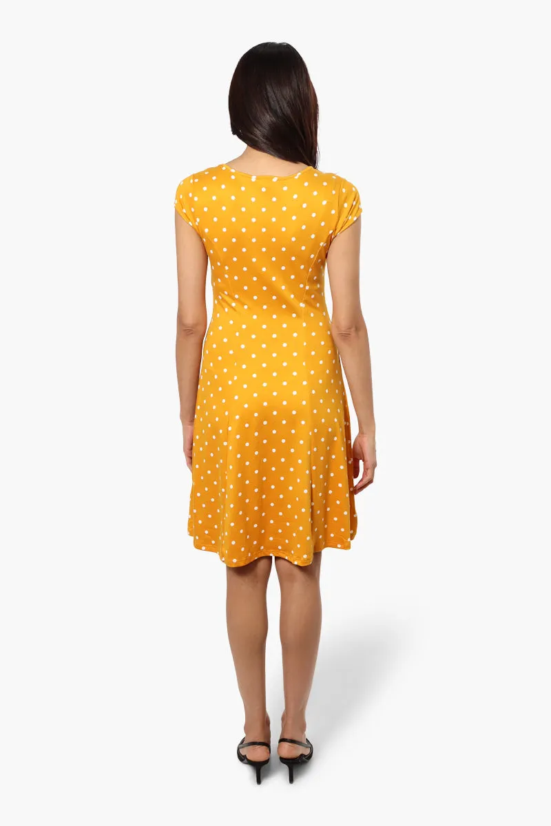International INC Company Polka Dot Cap Sleeve Day Dress - Yellow sold by Fairweather product image thumbnail 4