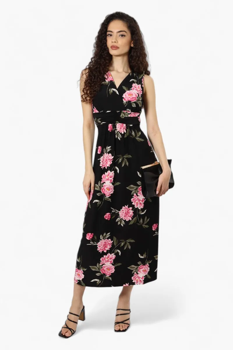 Beechers Brook Belted Floral Crossover Maxi Dress - Black sold by Fairweather product image thumbnail 2