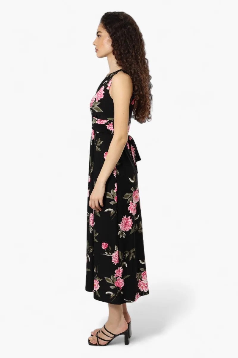 Beechers Brook Belted Floral Crossover Maxi Dress - Black sold by Fairweather product image thumbnail 3