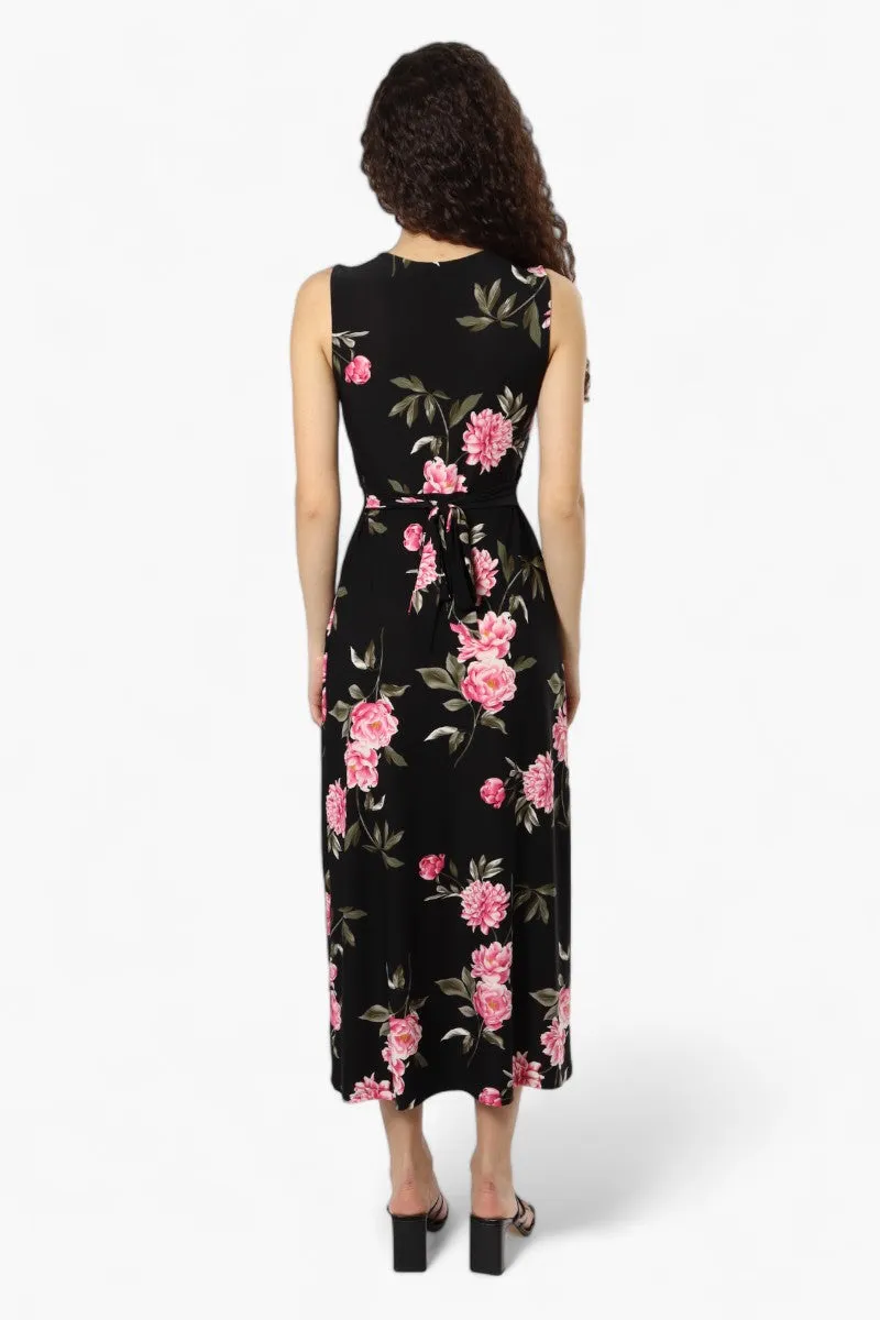 Beechers Brook Belted Floral Crossover Maxi Dress - Black sold by Fairweather product image thumbnail 4