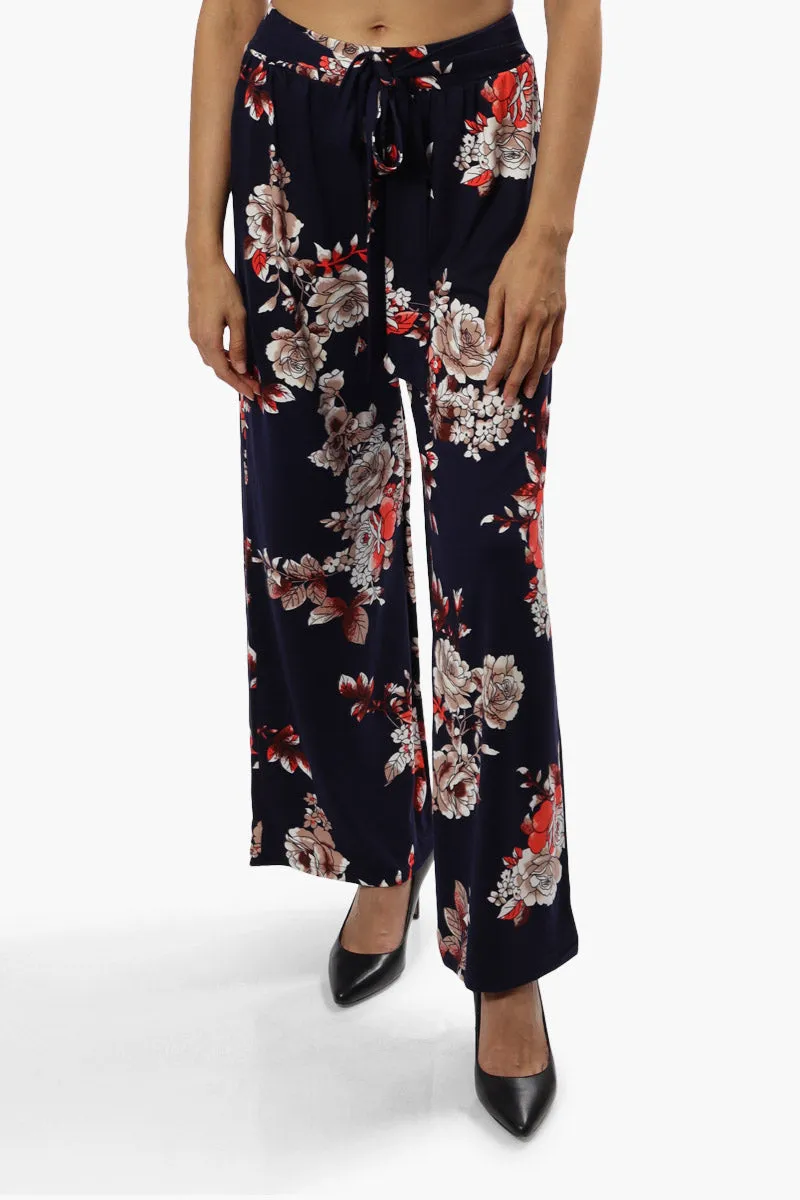 Majora Floral Wide Leg Pants - Navy sold by Fairweather
