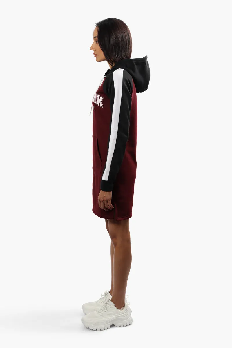 Fahrenheit New York Print Tunic Hoodie - Burgundy sold by Fairweather product image thumbnail 3