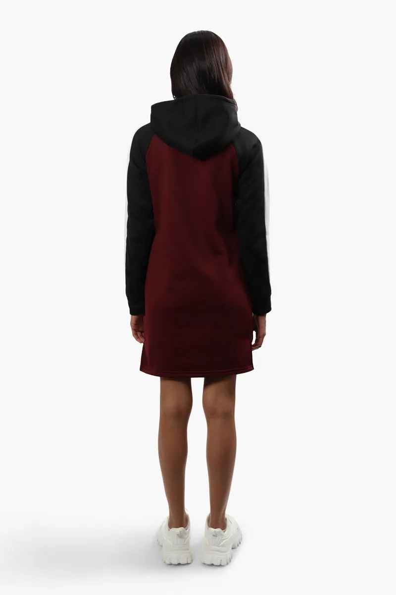 Fahrenheit New York Print Tunic Hoodie - Burgundy sold by Fairweather product image thumbnail 4