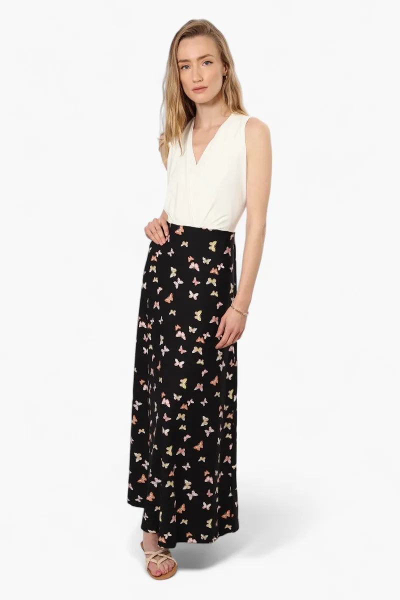 Limite Butterfly Sleeveless Crossover Maxi Dress - Black sold by Fairweather