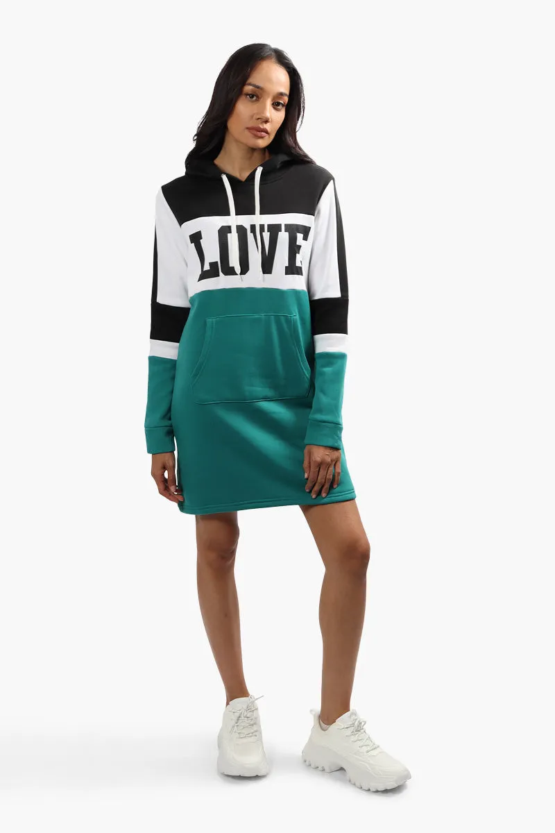 Fahrenheit Love Print Tunic Hoodie - Teal sold by Fairweather product image thumbnail 2