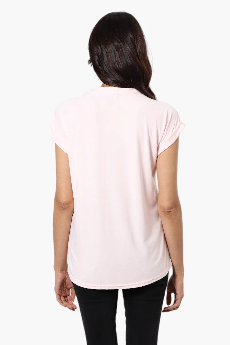 International INC Company Front Zip Cap Sleeve Blouse - Pink sold by Fairweather product image thumbnail 4