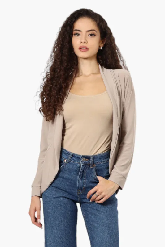 International INC Company Long Sleeve Open Wrap Cardigan - Beige sold by Fairweather