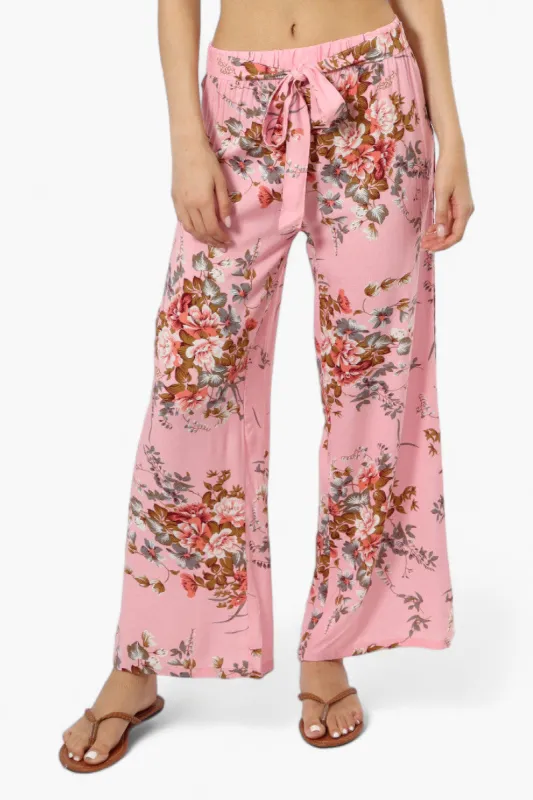 Beechers Brook Floral Belted Palazzo Pants - Pink sold by Fairweather