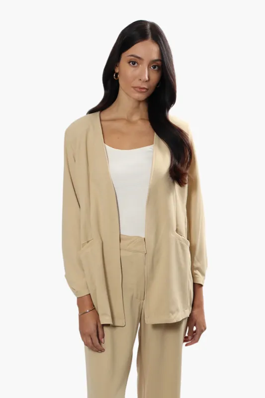 Limite Cinched Button Cuff Blazer - Beige sold by Fairweather