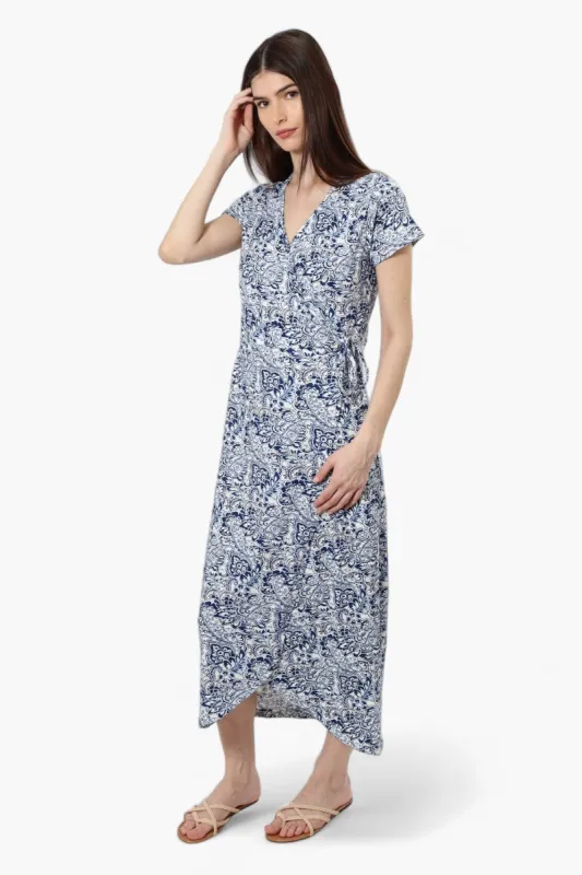International INC Company Patterned Crossover Maxi Dress - Navy sold by Fairweather