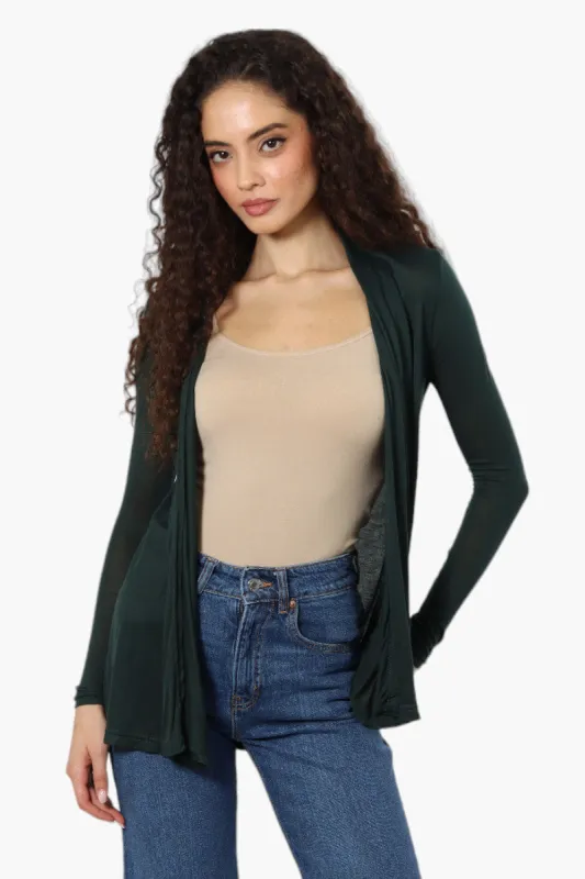 Urbanology Long Sleeve Open Wrap Cardigan - Green sold by Fairweather