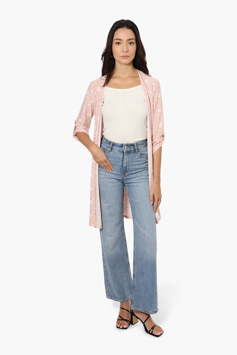 International INC Company Floral Roll Up Sleeve Cardigan - Pink sold by Fairweather product image thumbnail 2