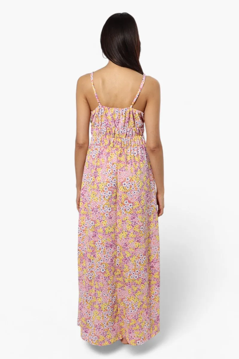 New Look Floral Cinched Waist Maxi Dress - Pink sold by Fairweather product image thumbnail 4