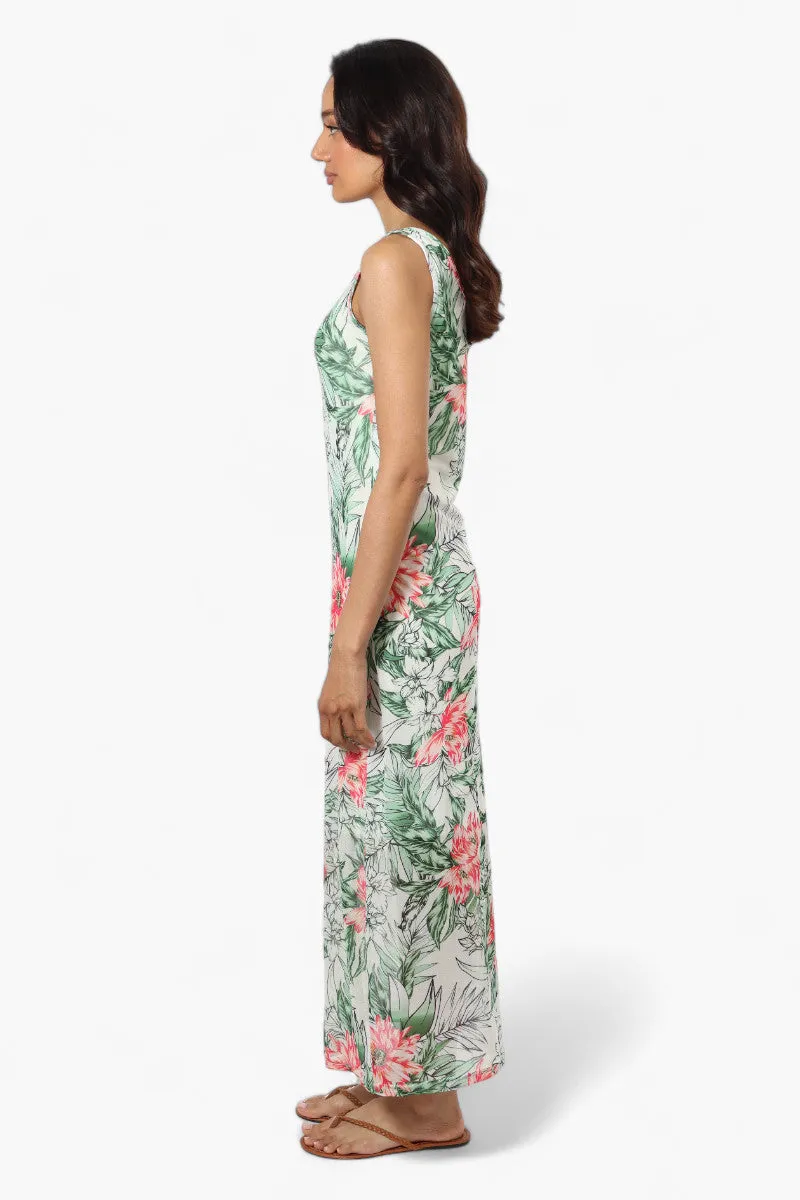 Majora Leaf Pattern Mesh Maxi Dress - White sold by Fairweather product image thumbnail 3