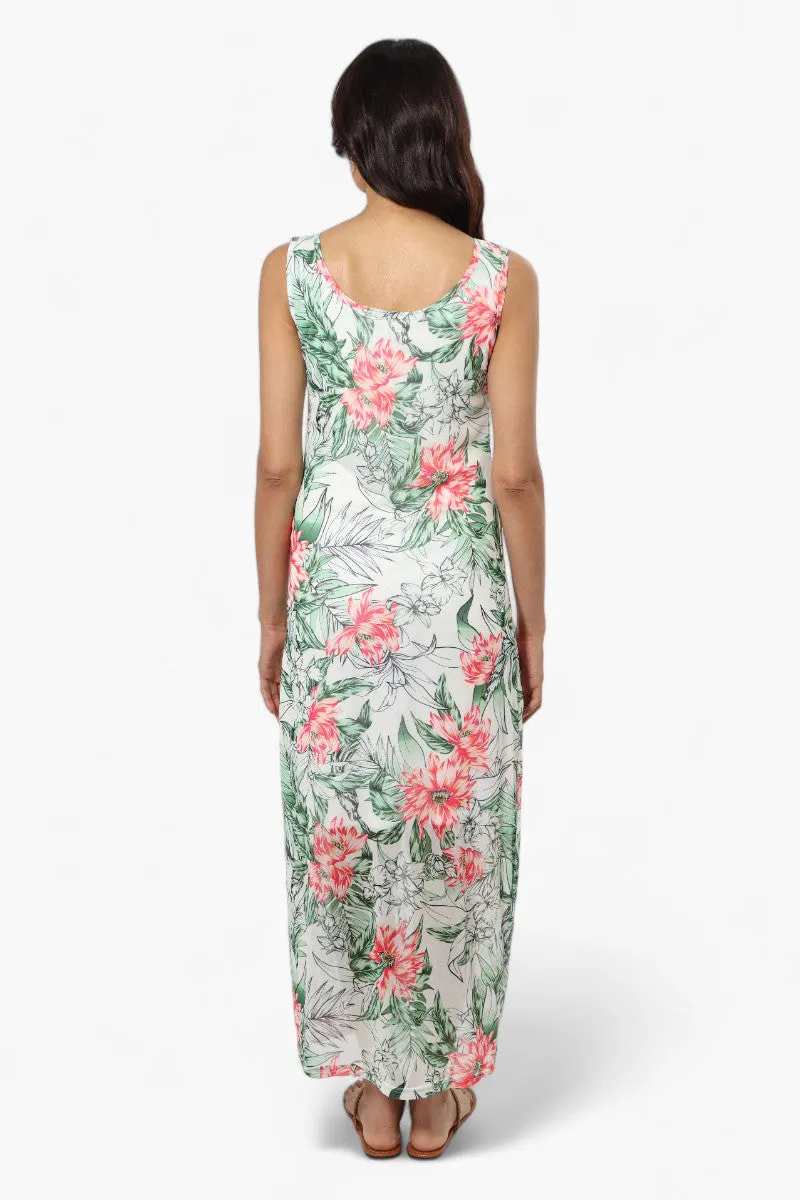 Majora Leaf Pattern Mesh Maxi Dress - White sold by Fairweather product image thumbnail 4